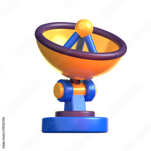 3d satellite dish icon, space icon