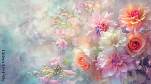 Bouquet of pastel roses, perfect for events and soft aesthetic backgrounds.