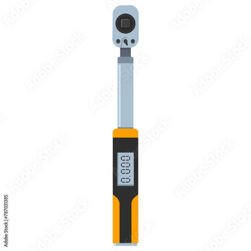 Digital torque wrench vector cartoon illustration isolated on a white background.