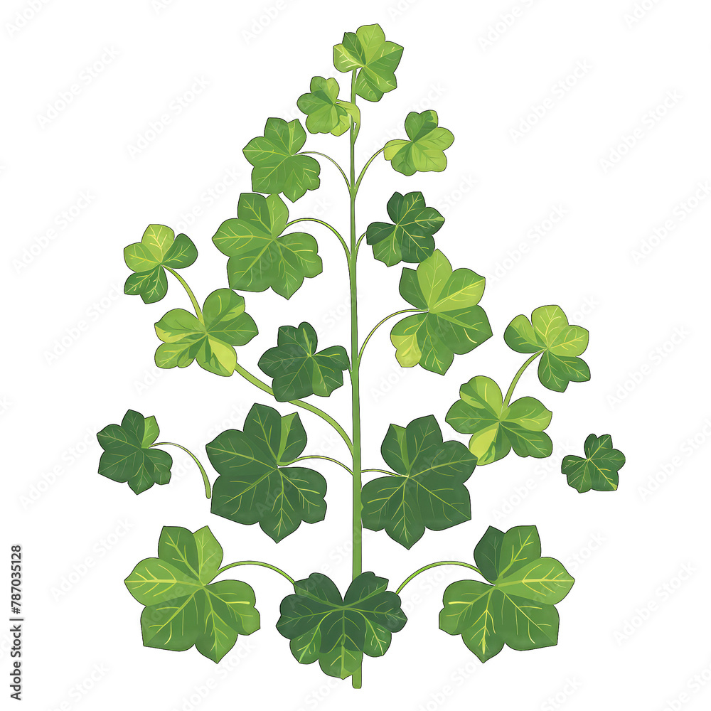Magnificent Lady's Mantle: Delicate Flat Vector Illustration in Minimalistic Style on White Background Magnificent Lady's Mantle: Delicate Flat Vector Illustration in Minimalistic Style on White Background