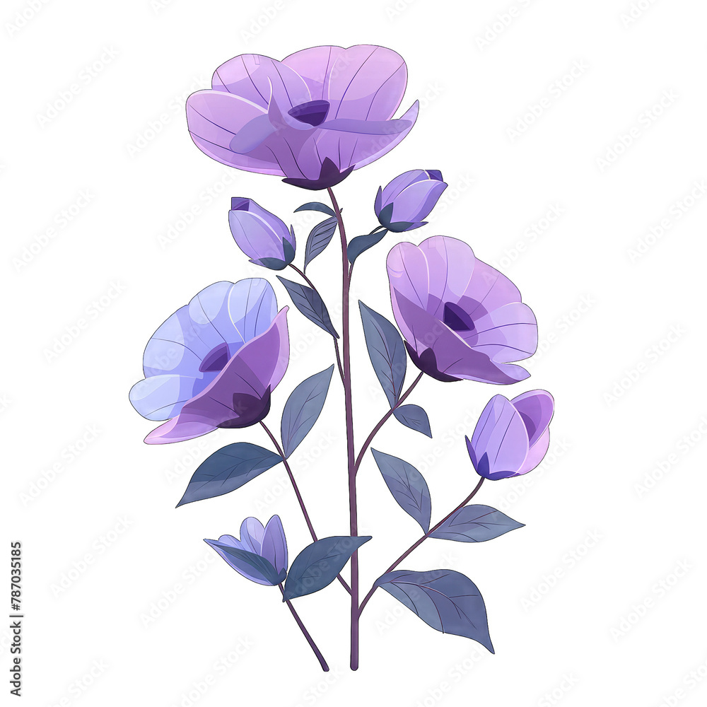 Minimalistic Flat Vector Illustration of Lavatera in Cute Style on White Background Minimalistic Flat Vector Illustration of Lavatera in Cute Style on White Background