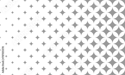 Horizontal halftone with grey star pattern background. Vector Illustration.