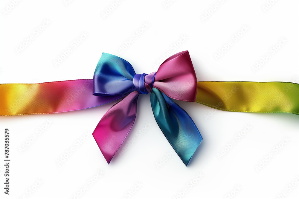 rainbow color satin bow with ribbon isolated on white background
rainbow color satin bow with ribbon isolated on white background