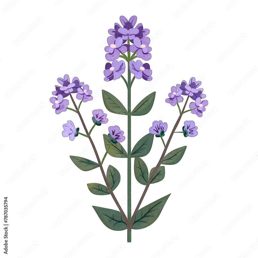 Minimalist Flat Vector Illustration of Verbena Flower on White Background - Simple, Cute Design with Colorful Details - Adorable and Stylish Floral Art Minimalist Flat Vector Illustration of Verbena Flower on White Background - Simple, Cute Design with Colorful Details - Adorable and Stylish Floral Art