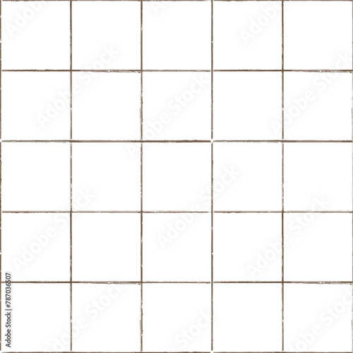 Grout. Seams of ceramic tile in brown color. Grid step 5 by 5. Vector image. Good for imitation tile for your pattern, for background.