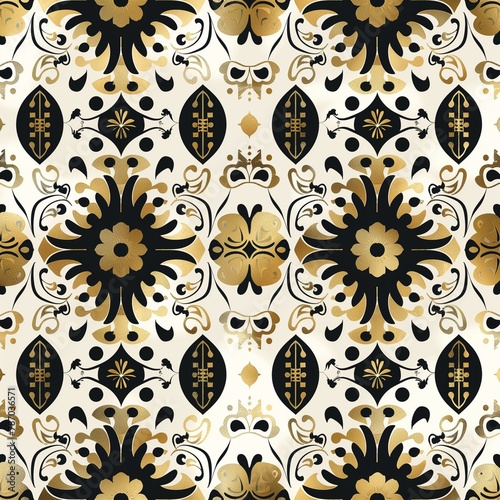 seamless pattern with flowers  retro style