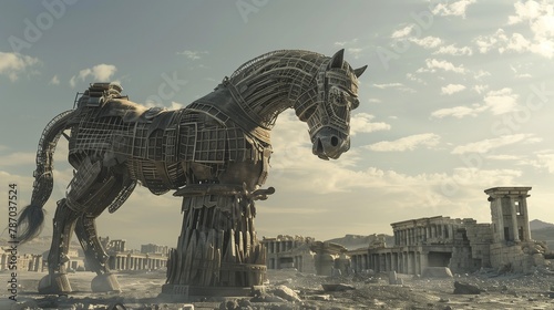 AI generated illustration of the Trojan horse
