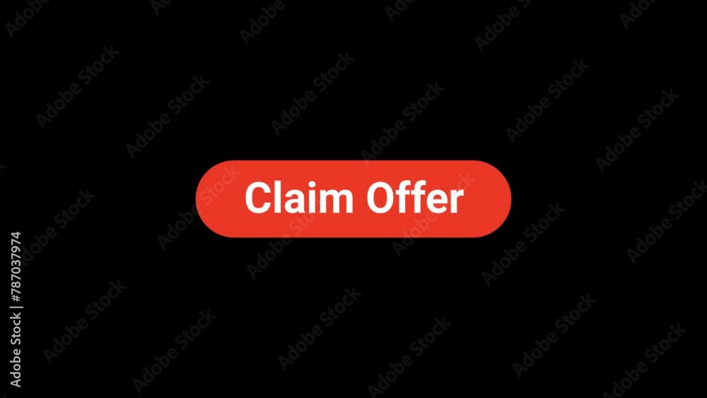 Claim offer Button click Animation with Transparent Background Claim offer Button click Animation with Transparent Background