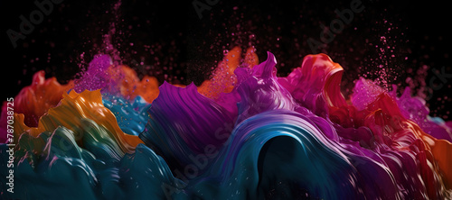 colorful watercolor ink splashes, paint 247 photo