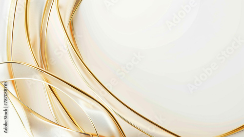 frame mockup gold border isolated on white background © Yuwarin