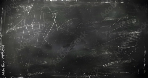 Clean blackboard or chalkboard texture with abstract rubbed-out chalk for a school background. photo