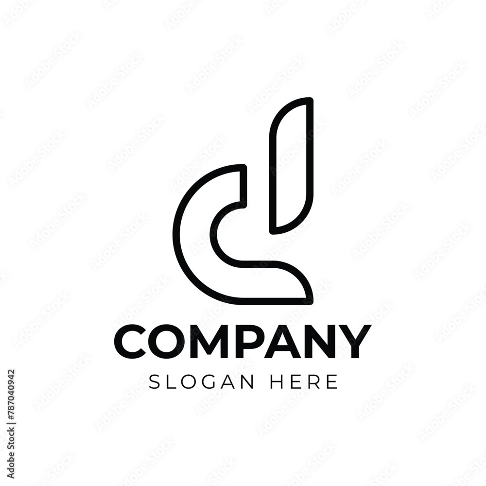 Modern and unique letter D initials logo design Modern and unique letter D initials logo design