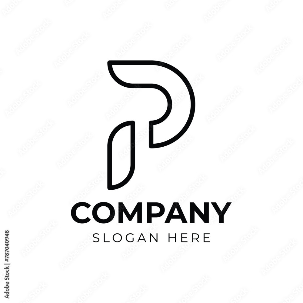 Modern and unique letter P initials logo design Modern and unique letter P initials logo design