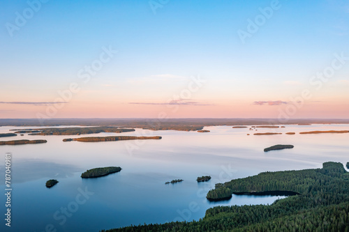 Fototapeta Naklejka Na Ścianę i Meble -  sunset over the lake