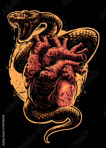 Vector human Heart and Snake (ID: 787041558)
