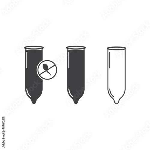 black latex condom icon vector element design template