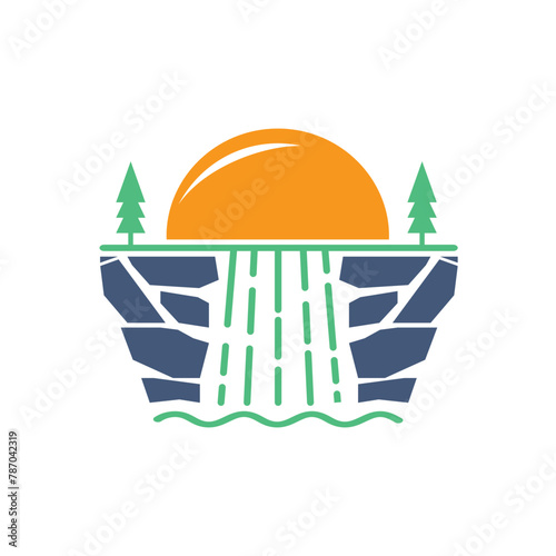 waterfall icon vector illustration concept design template