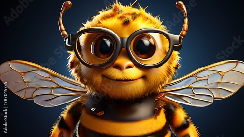 Visionary Voyagers: Children with Glasses and Wings, Energized by Bee-like Spirit