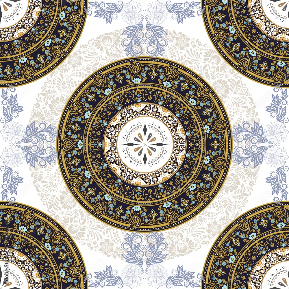 vintage floral ornament. old, retro texture, paper with floral elements. classic traditional oriental pattern.