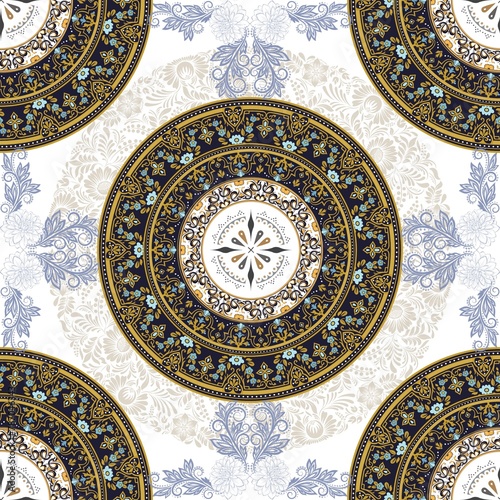 vintage floral ornament. old, retro texture, paper with floral elements. classic traditional oriental pattern.