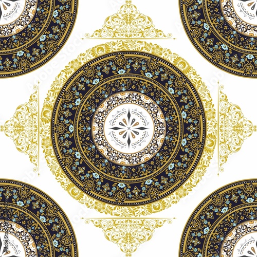 vintage floral ornament. old, retro texture, paper with floral elements. classic traditional oriental pattern.