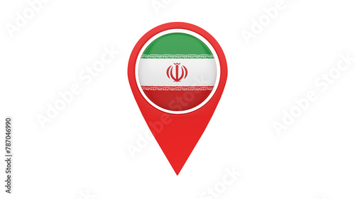Location mark with country flag (Iran)