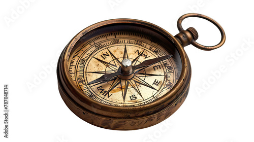A compass with a small diamond on it on transparent background