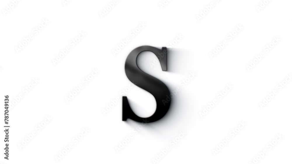 Black letter S burns with fire, letter with particles and ash, alphabet letter, alpha channel Black letter S burns with fire, letter with particles and ash, alphabet letter, alpha channel