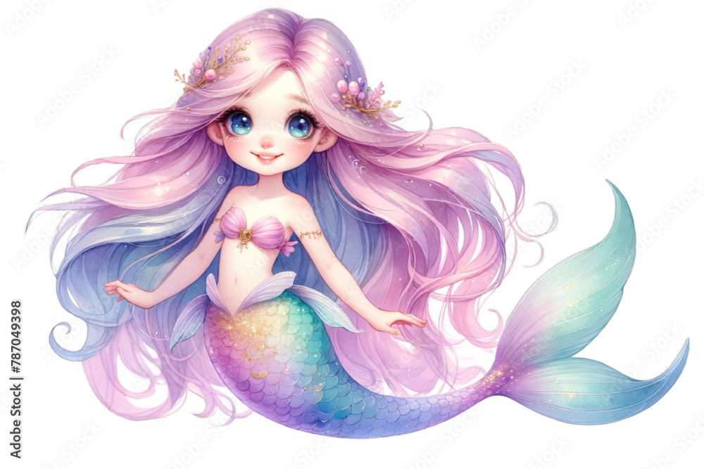Cute mermaid clipart