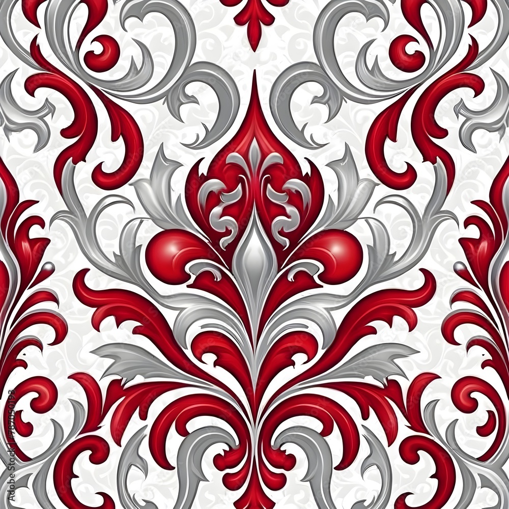 9 Ornamental damask seamless fabric pattern.
9 Ornamental damask seamless fabric pattern.