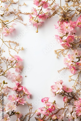 Pastel Pink Spring Floral Invitation Backdrop © Tadeusz
