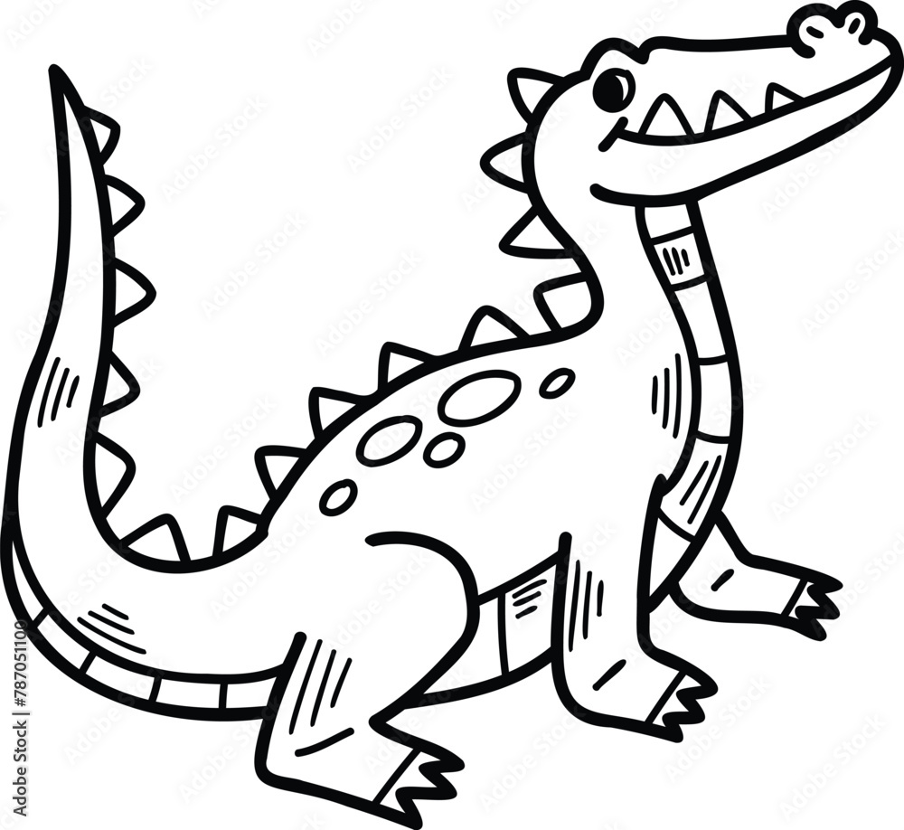 A cartoon drawing of a dinosaur with a big smile on its face A cartoon drawing of a dinosaur with a big smile on its face