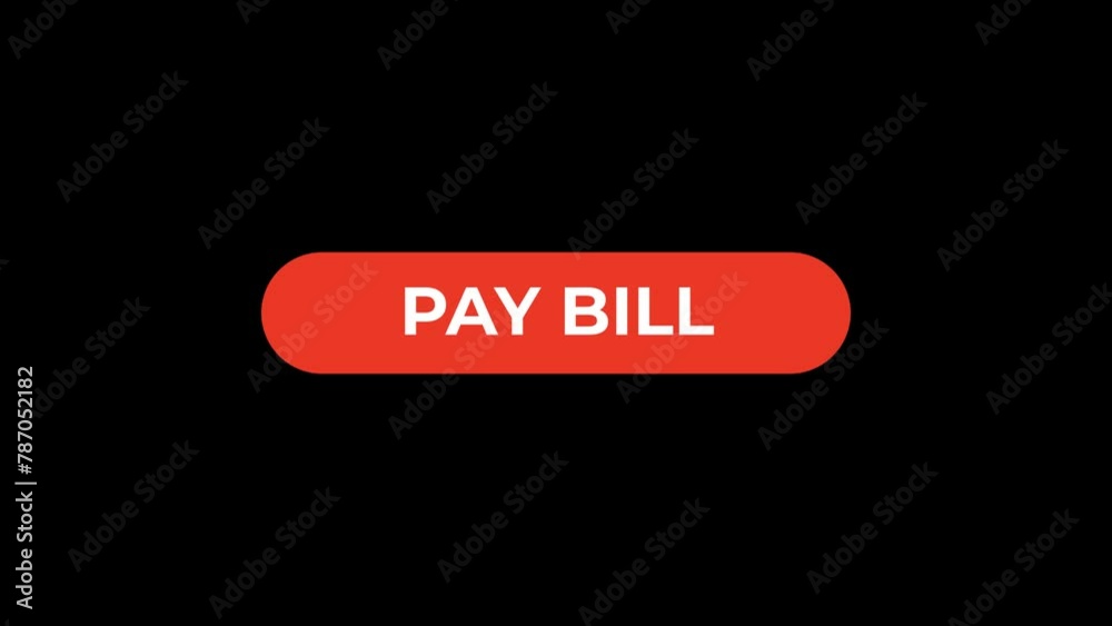 Pay bill Button click Animation with Transparent Background Pay bill Button click Animation with Transparent Background