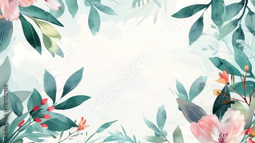 Elegant floral watercolor design border