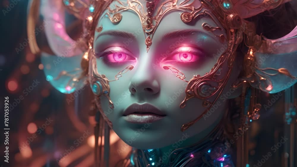 装飾のアンドロイド女性,Generative AI 装飾のアンドロイド女性,Generative AI