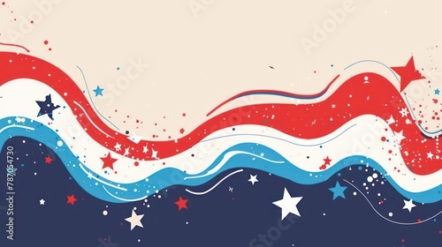 Abstract wavy American flag design