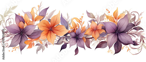 a many flowers that are on the side of a white background