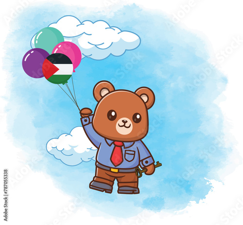 Palestine will be free, free Palestine map, Palestine flower flag vector illustration