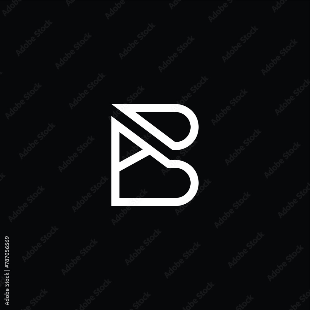 BA or AB awesome letter logo design. Abstract design with different colors illustration. Icon or monogram design.