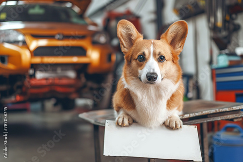 corgi dog in the workshop © deviddo