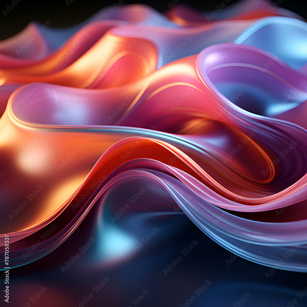 abstract background with smooth wavy lines. 3d render illustration abstract background with smooth wavy lines. 3d render illustration
