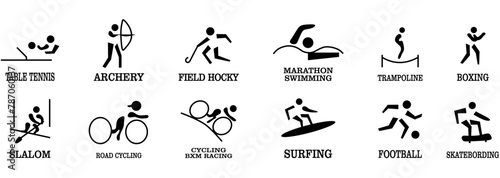 Summer Sports icons. Sports icon Set Vector isolated pictograms on white background