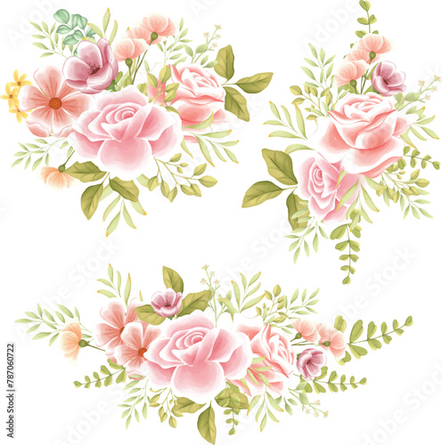 watercolor clipart flower bouquet arrangement
