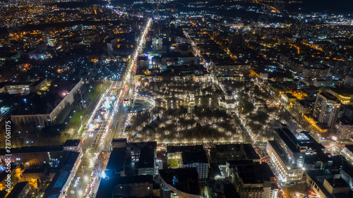 Chisinau at night in lights,and Streets in nocturnal lights