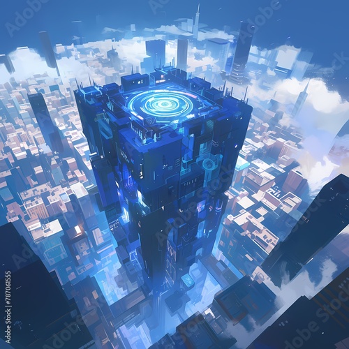 Explore the Futuristic Utopia  A Labyrinth of Skyscrapers and Vast Blue Skies