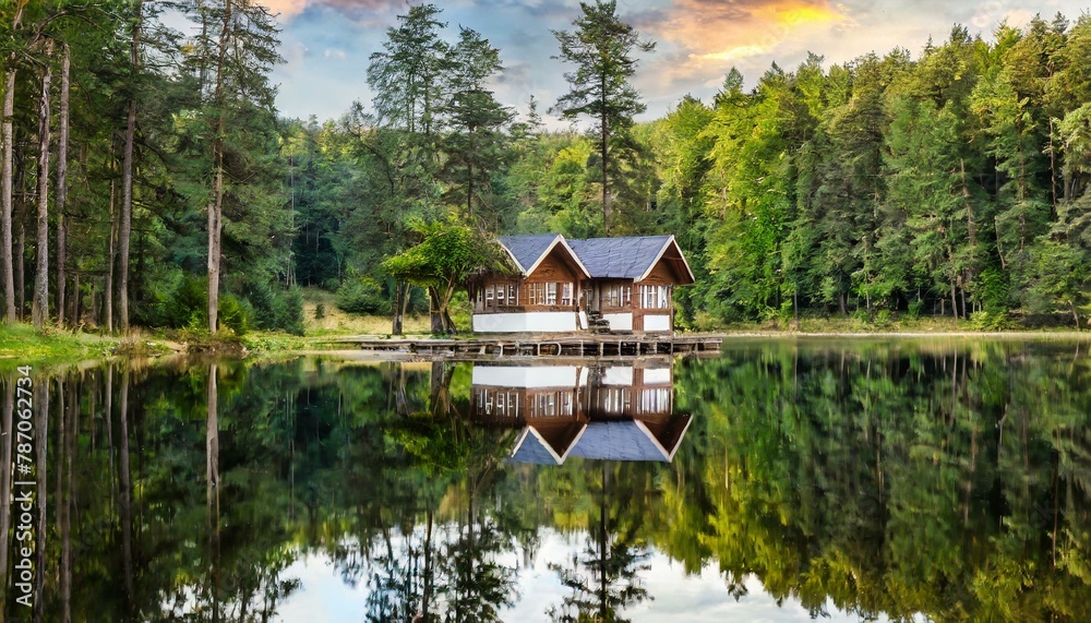 Obraz premium house on the river