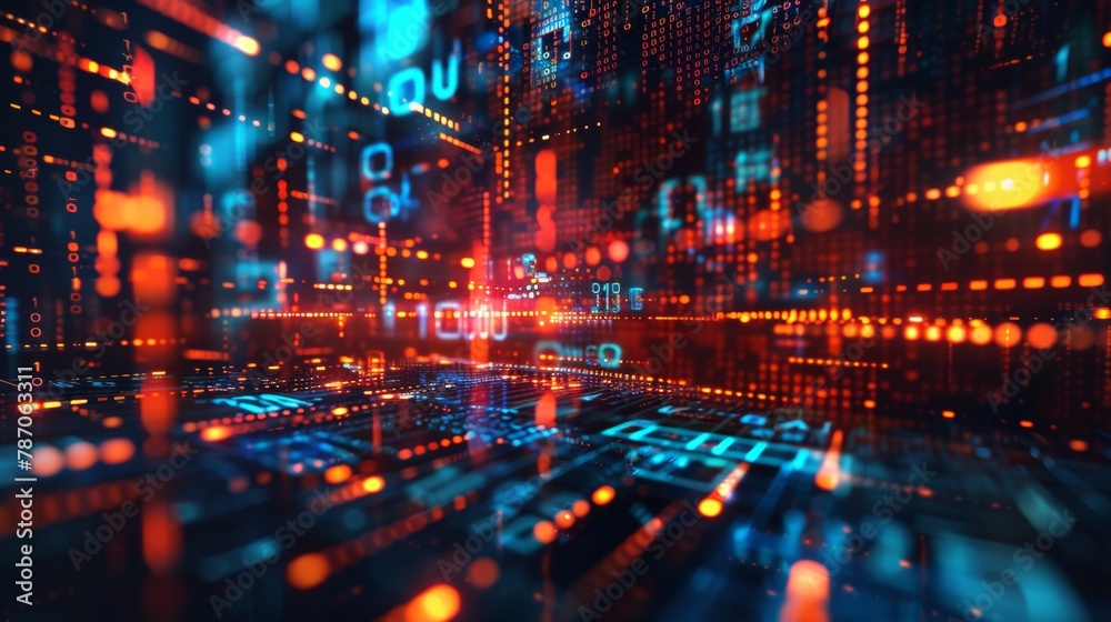 Abstract Digital Background with Binary Code and AI Algorithms. Futuristic Concept of Advanced Technology and Data Analysis Abstract Digital Background with Binary Code and AI Algorithms. Futuristic Concept of Advanced Technology and Data Analysis