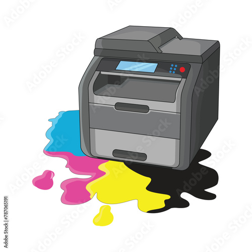 printer and ink illustration