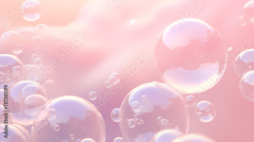 Beautiful floating soap bubbles