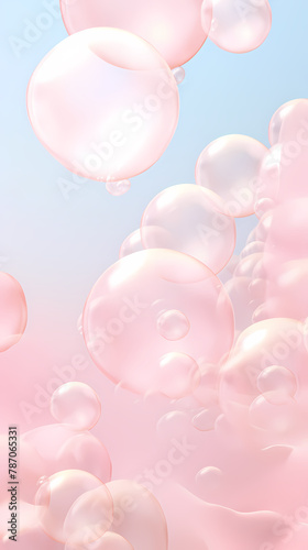 Beautiful floating soap bubbles